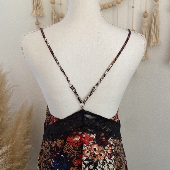 Free People Intimately right now midi slip dress nightie black combo festival - Picture 15 of 16